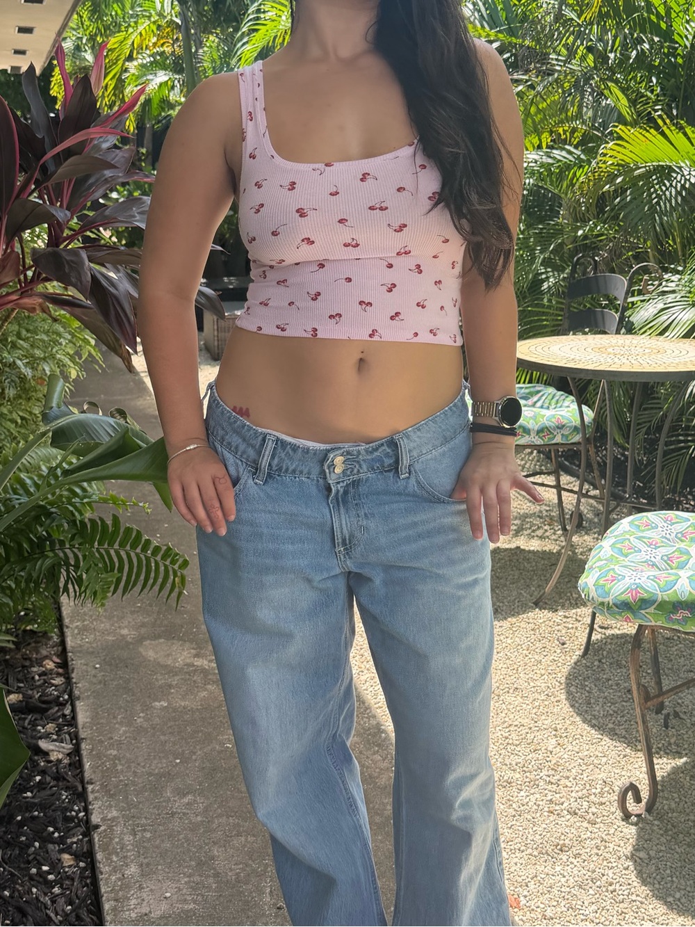 SKIMS pink cherry Cropped Tank